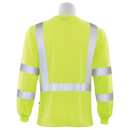 Erb Safety 9502IFR Flame Resistant Long Sleeve T-Shirt, Lime, 3X 61124